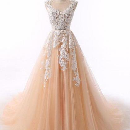Cap Sleeve Wedding Dress,lace Prom Dress,long..