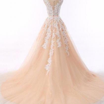 Cap Sleeve Wedding Dress,lace Prom Dress,long..
