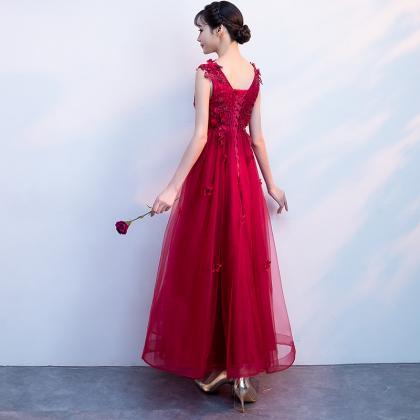 V-neck Prom Dress Red Party Dress Girl Sweetheart..