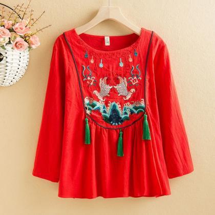 Ethnic Style, Heavy Embroidery Flower, Nine Minute..