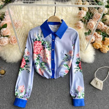 Vintage, Spring Style Shirt, Long Sleeves With..