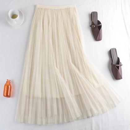Early Spring Style, Mesh Skirt, Plaid Print..