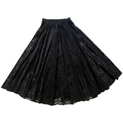 Lace Skirt, High Waist Hollowed-out Long Fairy..