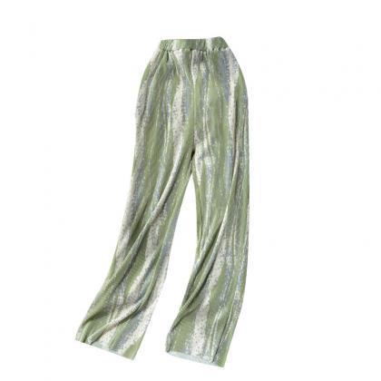 Summer, Pleated Long, Tie-dyed Print, Pleated..