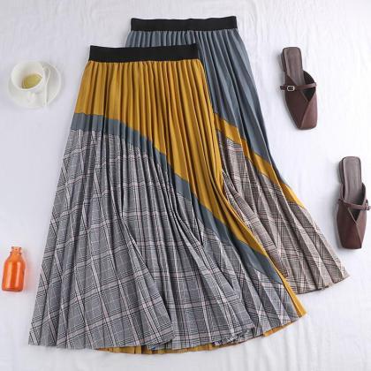 Plaid Skirt, Vintage Pleated Skirt, Classic Skirt