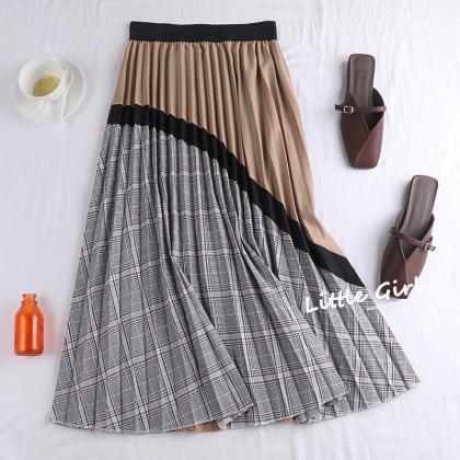 Plaid Skirt, Vintage Pleated Skirt, Classic Skirt