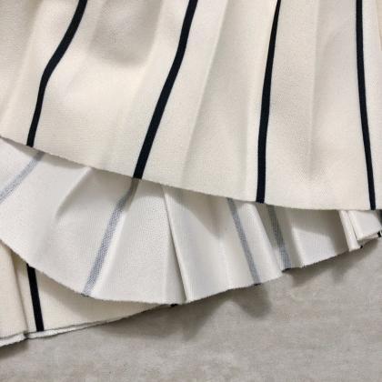 Spring/summer Skirt, Rhomboid Print Pleated Skirt,..