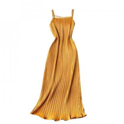 Lazy Wind, Pleated Loose Show Thin Dress, Sexy,..