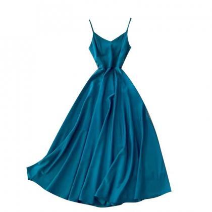 Cold Wind, High - Quality Solid Color Dress,..