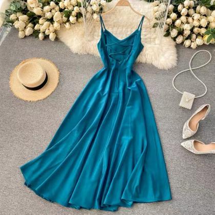 Cold Wind, High - Quality Solid Color Dress,..