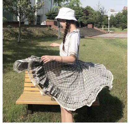 Cute Daisy Skirt, Summer Style, Girl Plaid Skirt,..