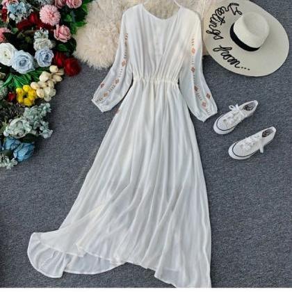 Spring Style, Goddess Dress, V-neck White Dress,..