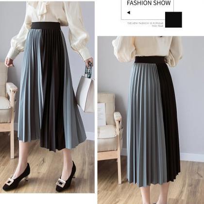 Spring/summer Skirt, High Waist, Contrasting..