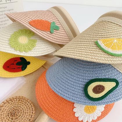 Straw Hat Sunshade Hat For Children, Big Brim, Sun..