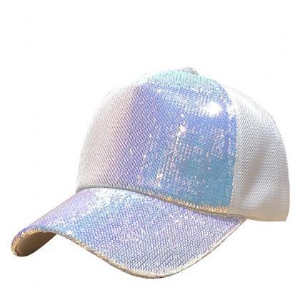 Female Sequin Net Hat, Hipster Street Baseball..