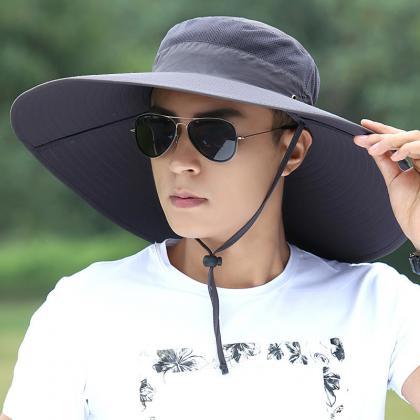 Male Sunshade Hat, Outdoor Fisherman Hat With..