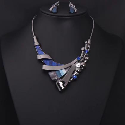 Jewelry Set, Geometrical Short Collarbone..