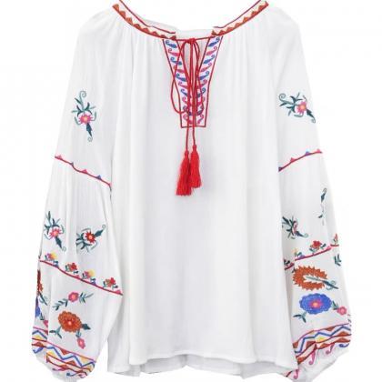 Holiday ethnic style blouse, heavy ..