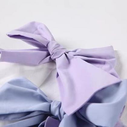 Bowknot Tie Shirt In Contrasting Colors, Short..