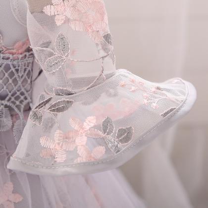 Baby Dress/baby Birthday Dress, Embroidered Midi..