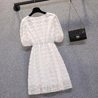 Short Sleeve Dress,white Dress