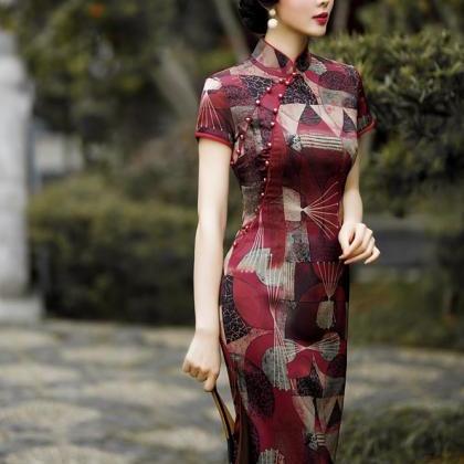 Printed Dress, Modified Cheongsam, Midi..
