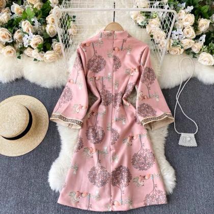 ,vintage, Improved Cheongsam Dress, Spring..