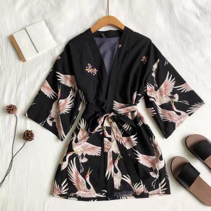 Summer, Vacation Style, Mid-sleeve Printed Top,..