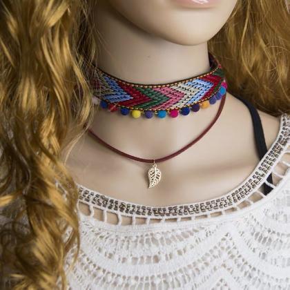 Ethnochic collarbone necklace, Bohe..