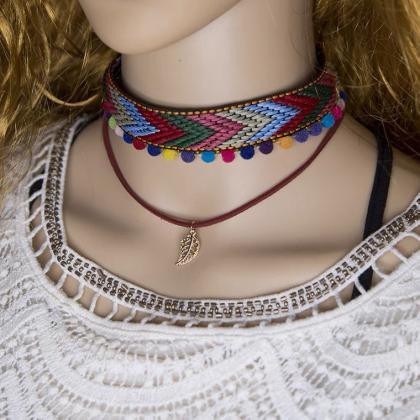 Ethnochic collarbone necklace, Bohe..