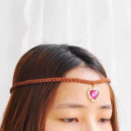 Bohemian Ethnic Hair Band, Vintage Peacock Feather..