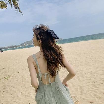 Summer, Backless, Elegant Beach Dress, Temperament..