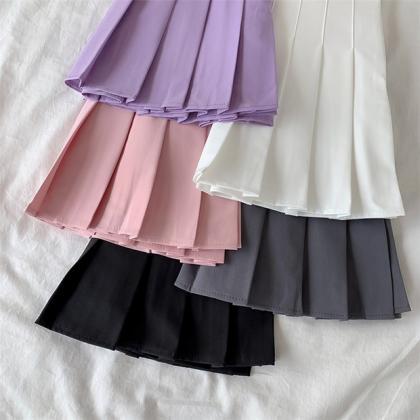 Large Size Skirt, Summer, Pleated Skirt, High..