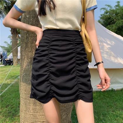 Black Skirt, Summer, High-waisted Skirt, Slim..
