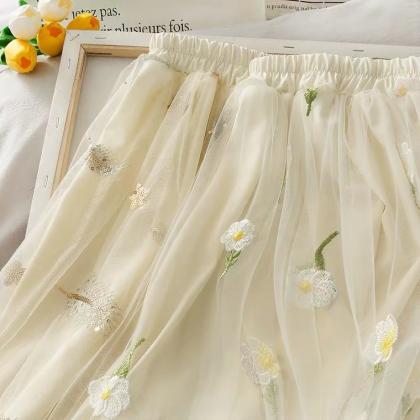 Mesh Skirt, Spring/summer, Embroidery, Fairy High..