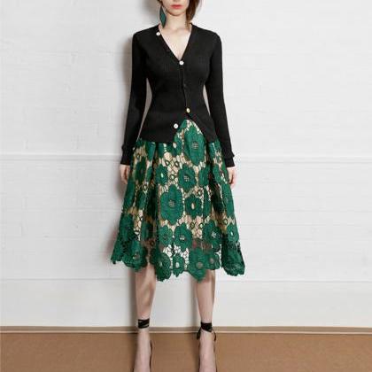 Fashion Lace Skirt, A-line Short Skirt