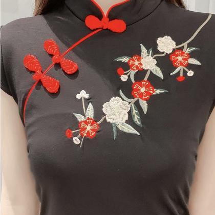 Sexy, Fashionable, Vintage, Plum Embroidery,..