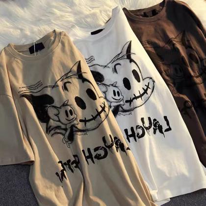 Harajuku, Half Sleeve, Printed T-shirt