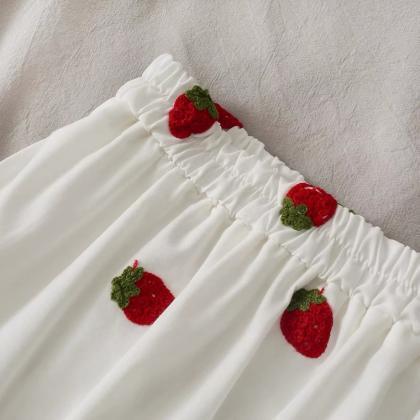 Sweet Wind, Strawberry Embroidery Stitching In The..