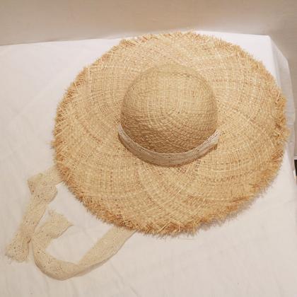 Lafite Straw Hat, Grinded Rim Extra Large Cornice,..