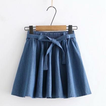 Sweet, Little Fresh Denim Skirt, Students..