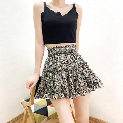 Flower Skirt, Chiffon Mini Skirt, Versatile Skirt