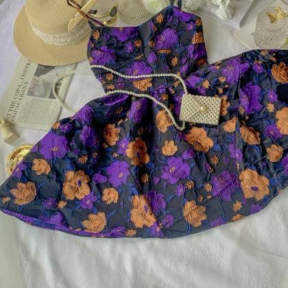 Vintage floral halter dress, new, p..