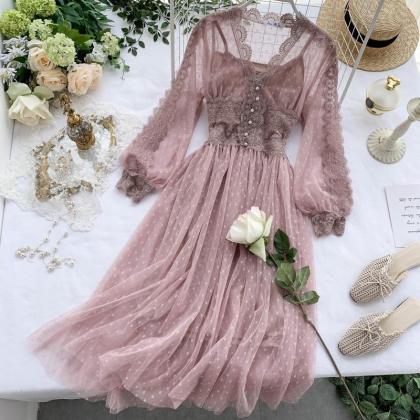 Tulle Dress, Chic, Gentle Dress. Fairy, Sweet Long..