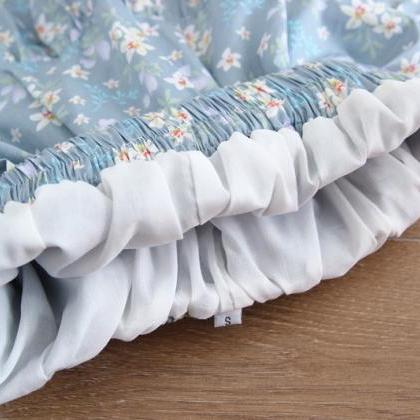 Floral Skirt, Cotton And Linen, Small Fresh,..