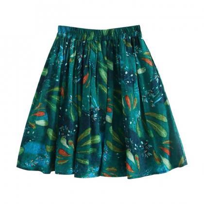 Spring And Summer, A-line Skirt, High Waist Little..