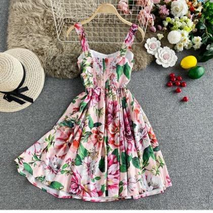 Floral Dress, Floral Halter Dress, Bohemian Beach..