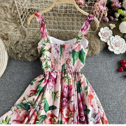 Floral Dress, Floral Halter Dress, Bohemian Beach..