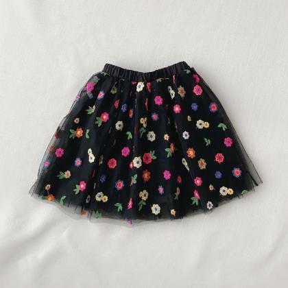 Girls' Skirt, Little Flower Tulle..