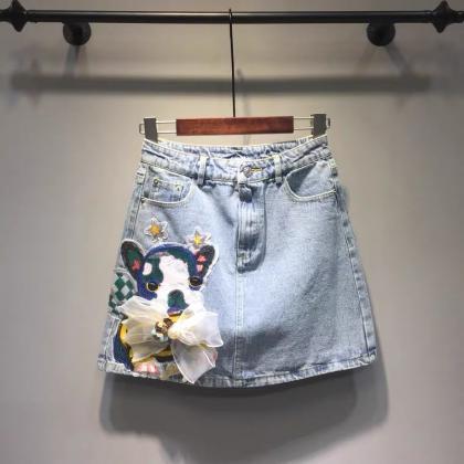 High Waist Jeans Skirt, Big Size, Chic, Versatile,..